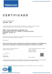Certificado ISO 9001:2015